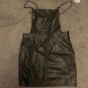 black pleather dress